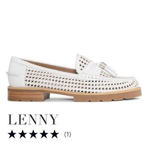 NWOB Donald Pliner White Flats Loafers with Slip-On Design and Perforated